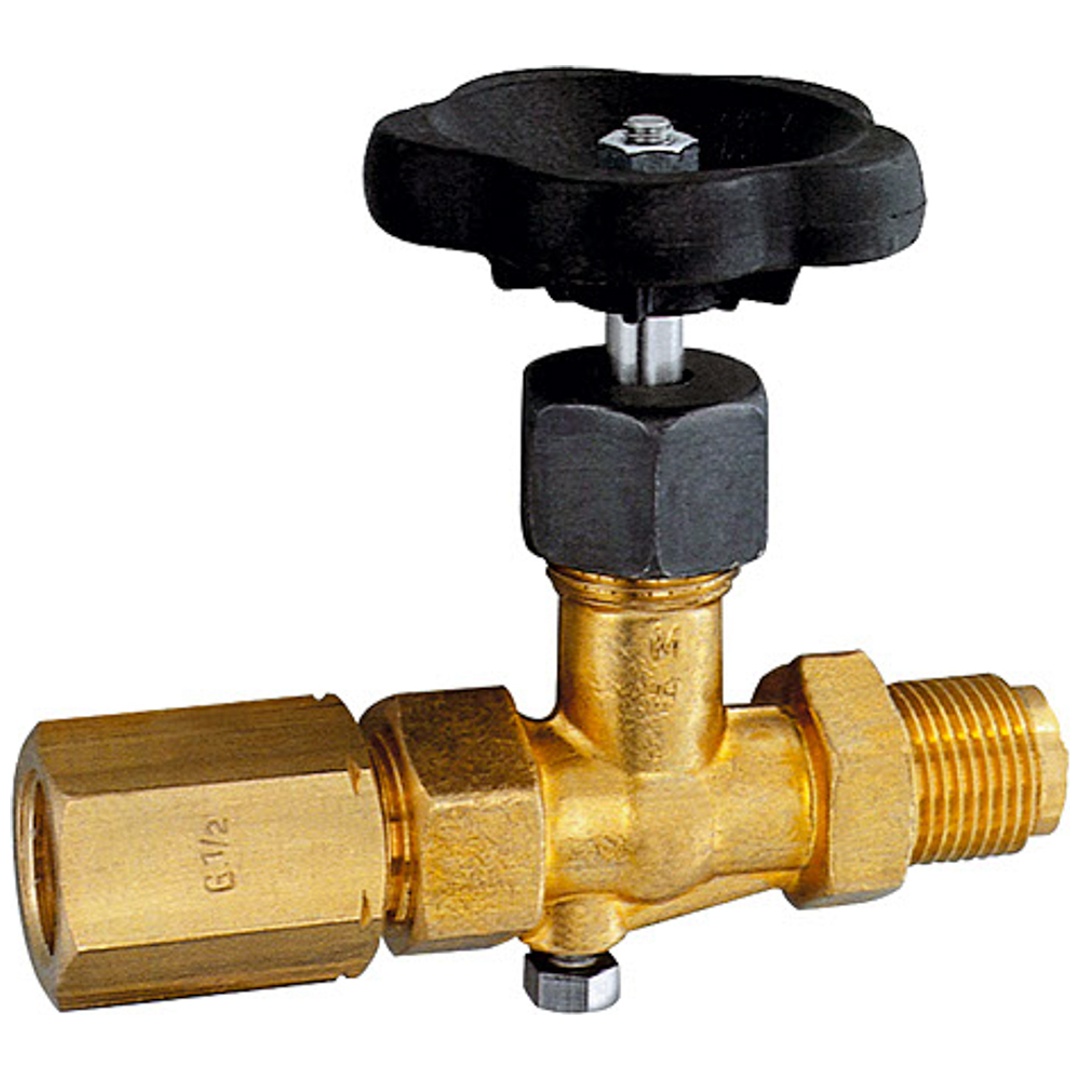 Riegler Manometer-Absperrventil, Zapfen-Spannmuffe, DIN16270, ES 1.4571, G 1/2