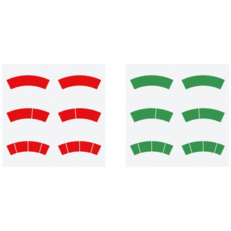 Riegler Aufkleber-Set, rote und grüne Kreisbögen, Ø -100, für Manometer