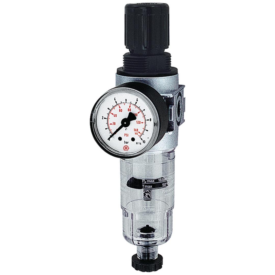 Riegler Filterregler »multifix-mini«, mit PC-Behälter, G 1/4, 0,5-10 bar