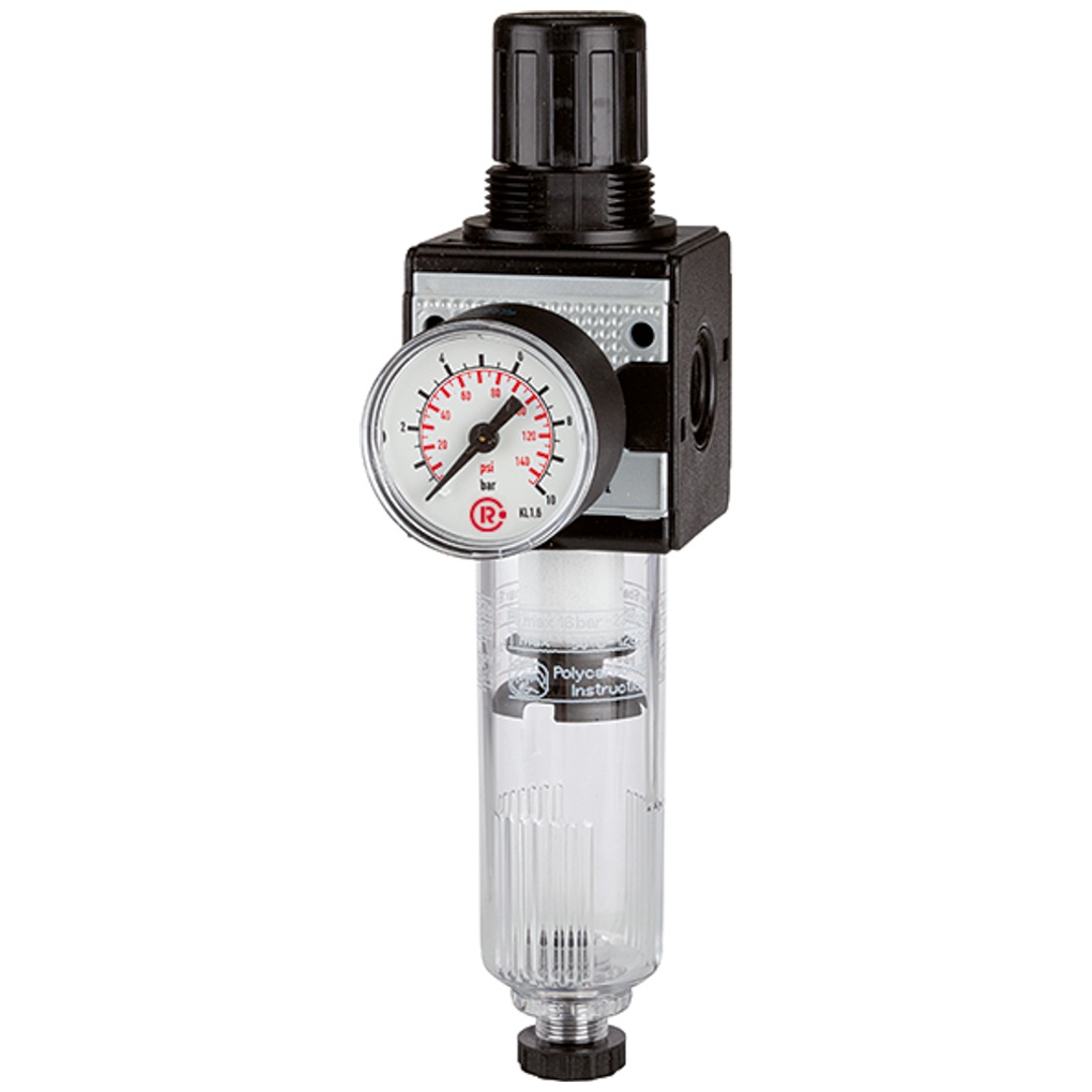 Riegler Filterregler multifix mitManometer BG1 0,5-10bar G3/8