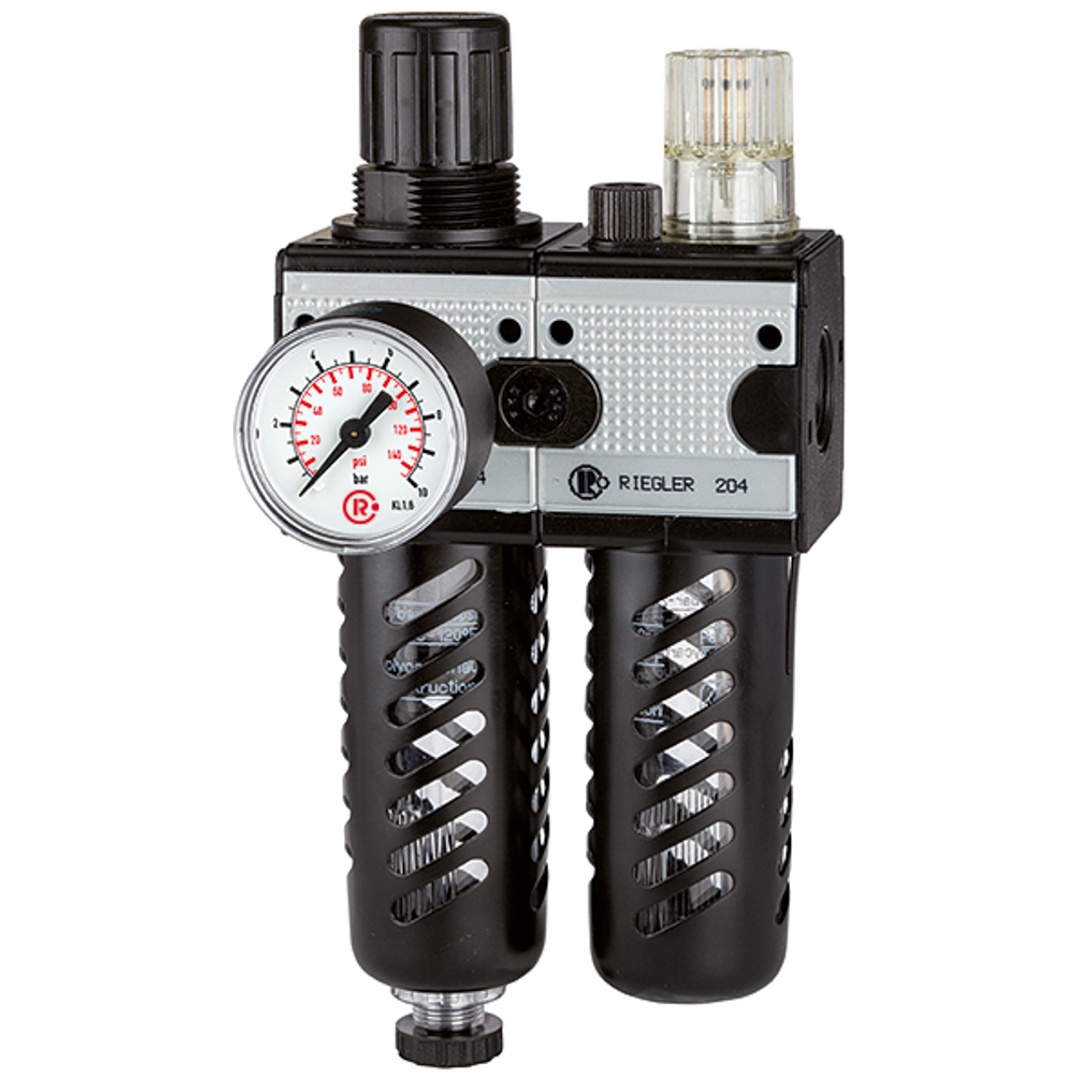 Riegler Wartungseinheit 2-tlg. »multifix«, PC-Beh., Schutzkorb, BG1, G3/8