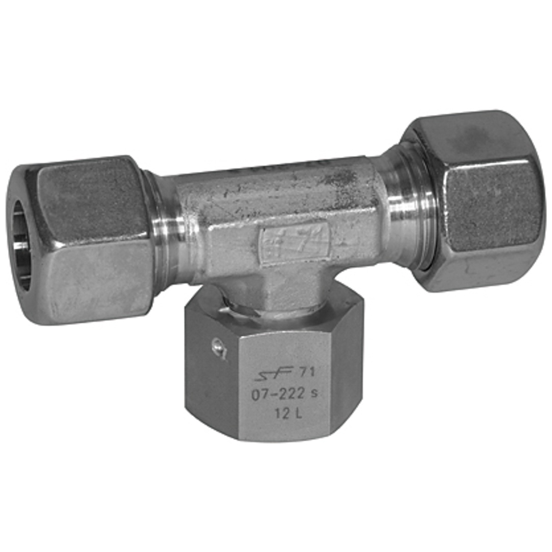 Riegler Einstellbare T-Verschraubung, Dichtkegel, M22x1,5 i., ES 1.4571
