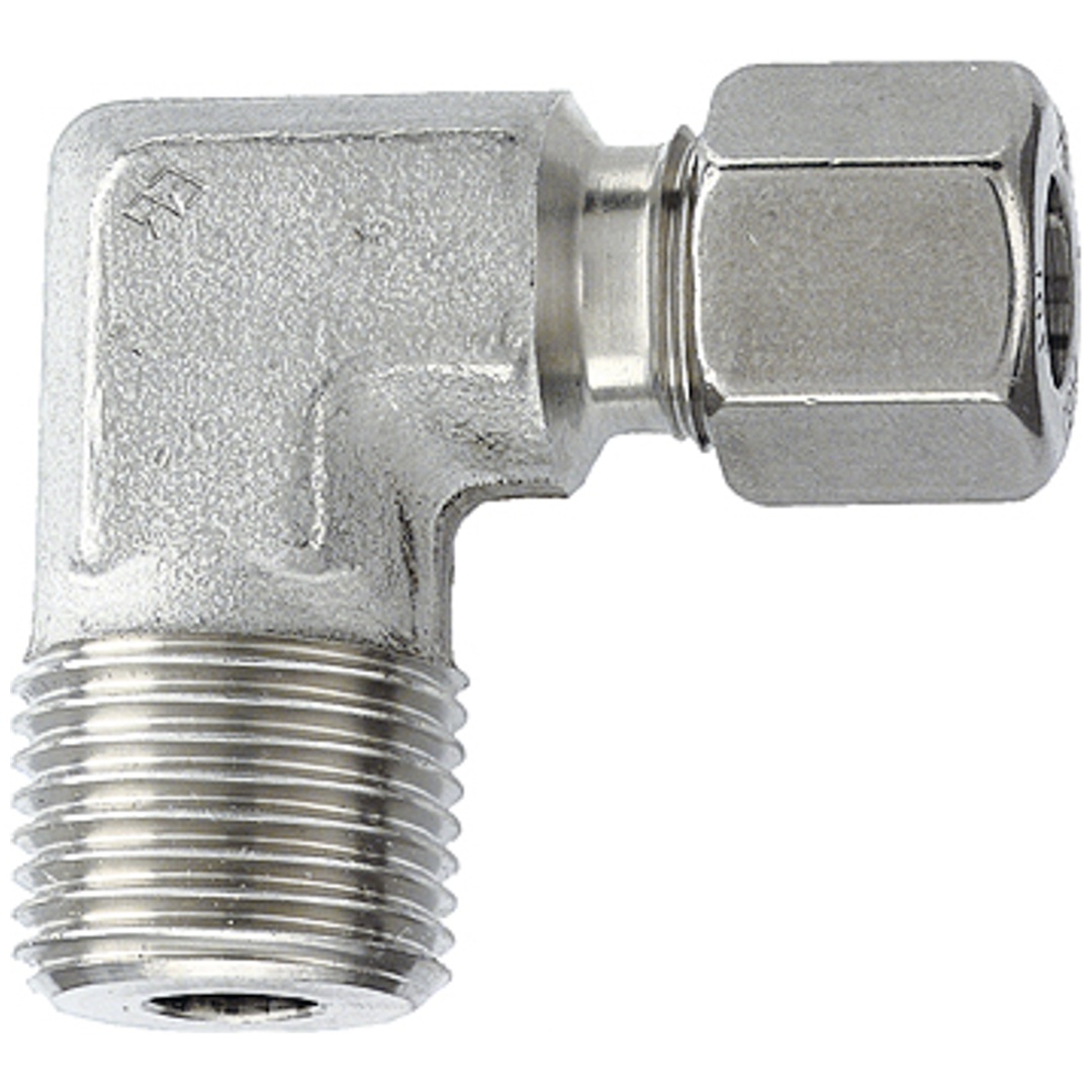 Riegler Winkel-Einschraubverschraubung, R 1/4 a., Rohr-Ø 8, ES 1.4571, 315bar