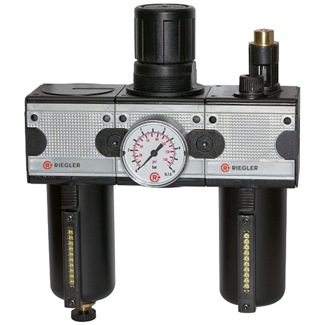 Riegler Wartungseinheit 3-tlg. »multifix« mit Metallbehälter, BG 3, G 3/4