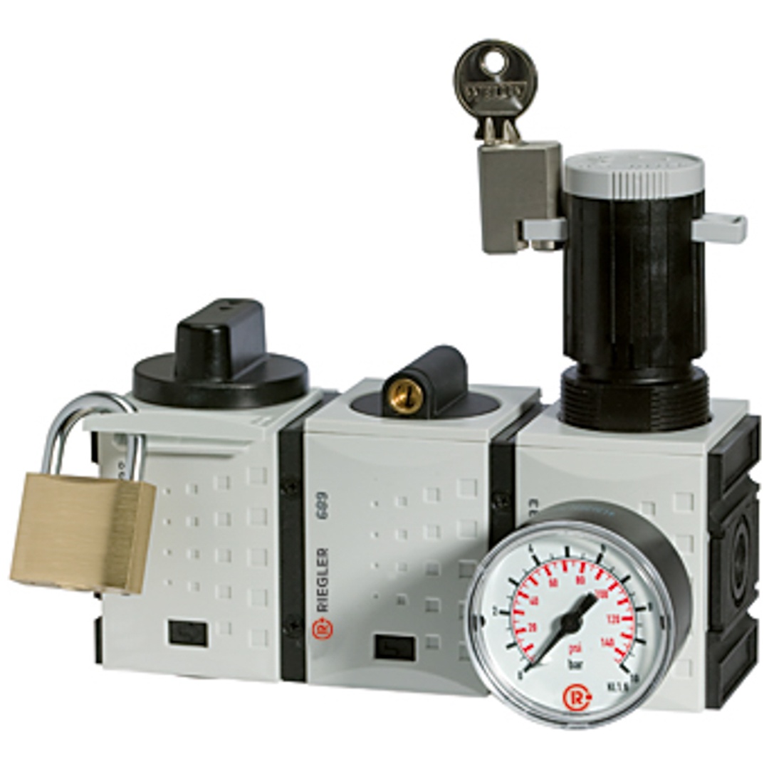 Riegler Wartungsstation SAFETY »FUTURA«, KH-AV-DR, BG 2, G 1/2, 2,5-8 bar
