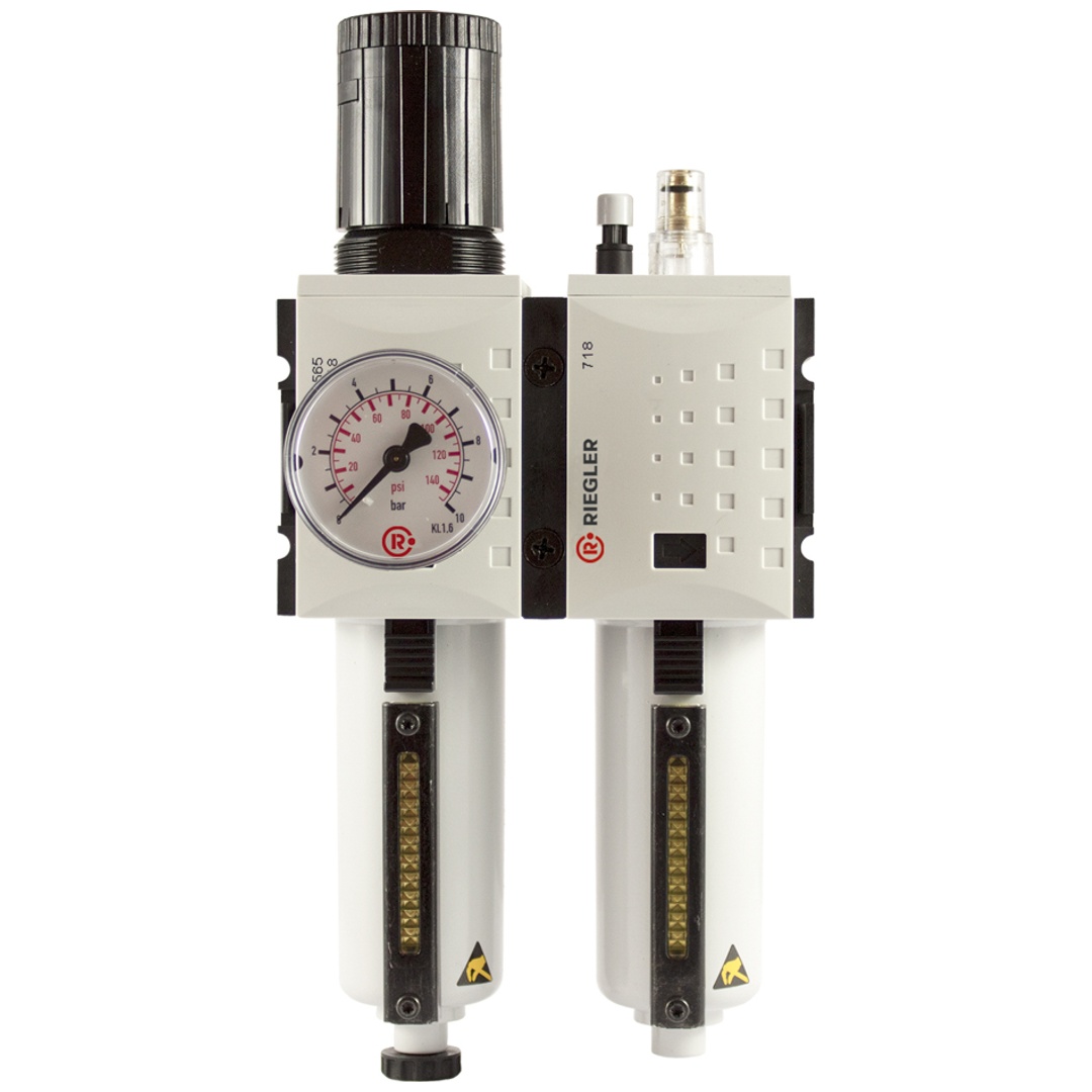 Riegler Wartungseinheit 2-tlg. »FUTURA«, MBeh., BG2, G 1/2, 0,5-8 bar, HA
