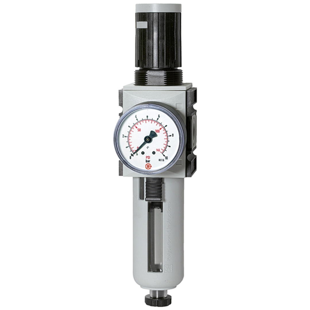 Riegler Filterregler »FUTURA«, PC, SK, Mano, BG 2, G 3/8, 0,5-8 bar, HA