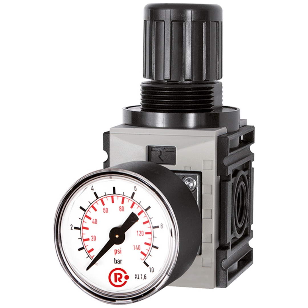 Riegler Druckregler, d. DV »FUTURA-mini«, Standardmanometer, G 1/4, 0,5-8 bar