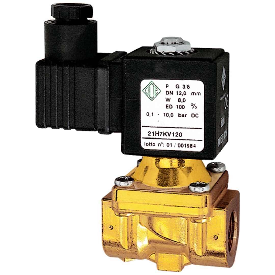 Riegler 2/2-MV,MS,NC,vorge.,24V DC,8W,NBR,G3/8,PN0,1-10bar