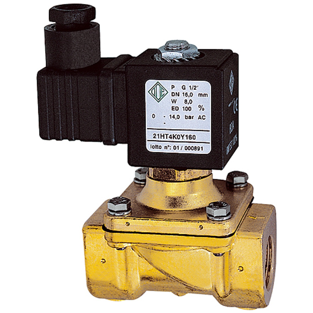Riegler 2/2-MV,MS,NC,zwangsg.,24V DC, 14W,NBR+PA, G3/4, PN 0-14bar