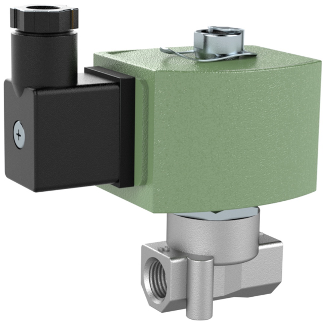Riegler 3/2-Wege-MV., ES, NC ,direktg., 24 V DC, NBR, G 1/4,PN 0 - 6 bar