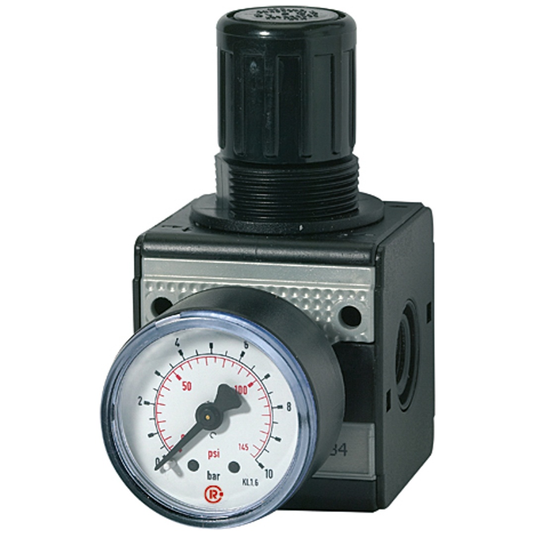 Riegler Druckregler durchg. Druckvers. »multifix«, BG 1, G 1/4, 0,2-6 bar