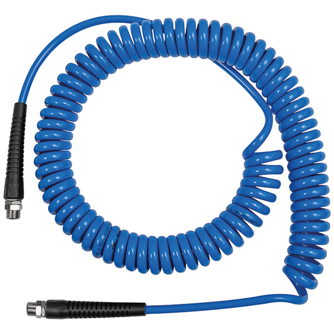 Riegler Spiralschlauch PU blau, Verschraubung+KnickschutzAG G3/8, 12x8mm, 10m