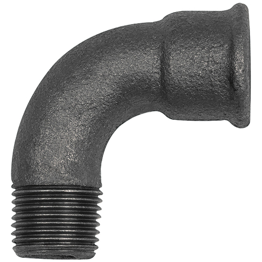 Riegler Bogen 1a, 90°, kurz, Rp 3/4 i., R 3/4 a. Temperguss schwarz