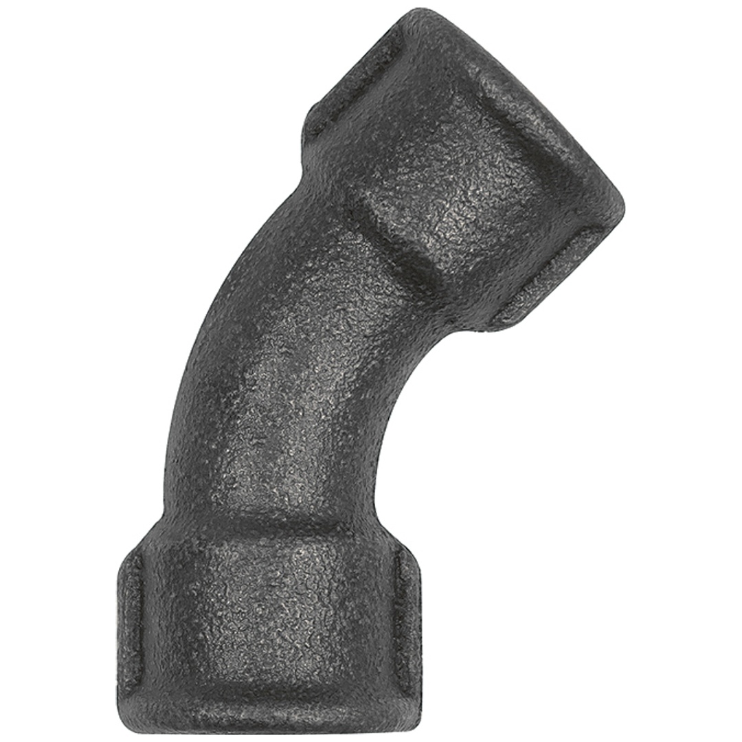 Riegler Bogen 41, 45°, Rp 1 i., Rp 1 i., Temperguss schwarz