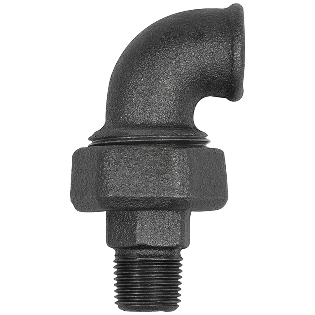 Riegler Verschraubung Bogen 97, flachdicht., Rp 1 1/2, R 1 1/2, Temperg. schw.