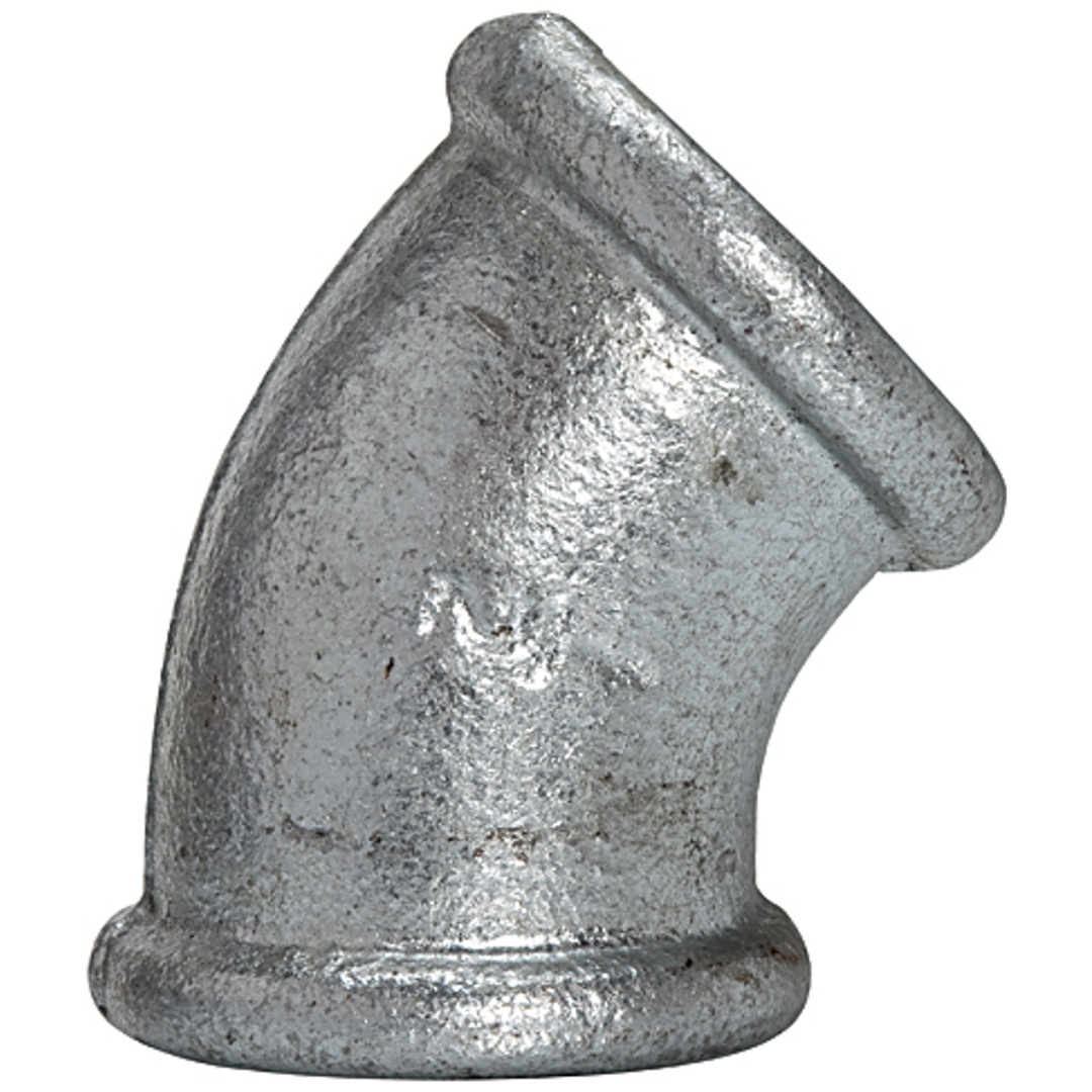 Riegler Winkel 120, 45°, IG/IG, Rp 1 1/2, schwarzer Temperguss feuerverz.