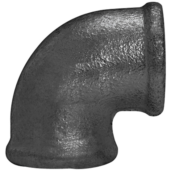RIEGLER 112892-TFW 90-34 Winkel 90° – IG/IG, Rp 3/4, Schwarzer Temperguss Feuerverzinkt, -20 Bis 300 °C, 1 Stk.