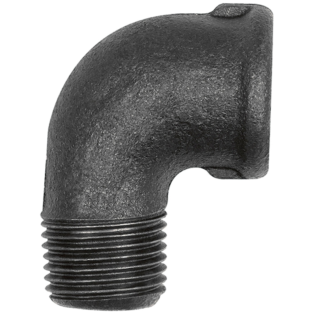 Riegler Winkel 92, 90°, Rp 3/8 i., R 3/8 a., Temperguss schwarz