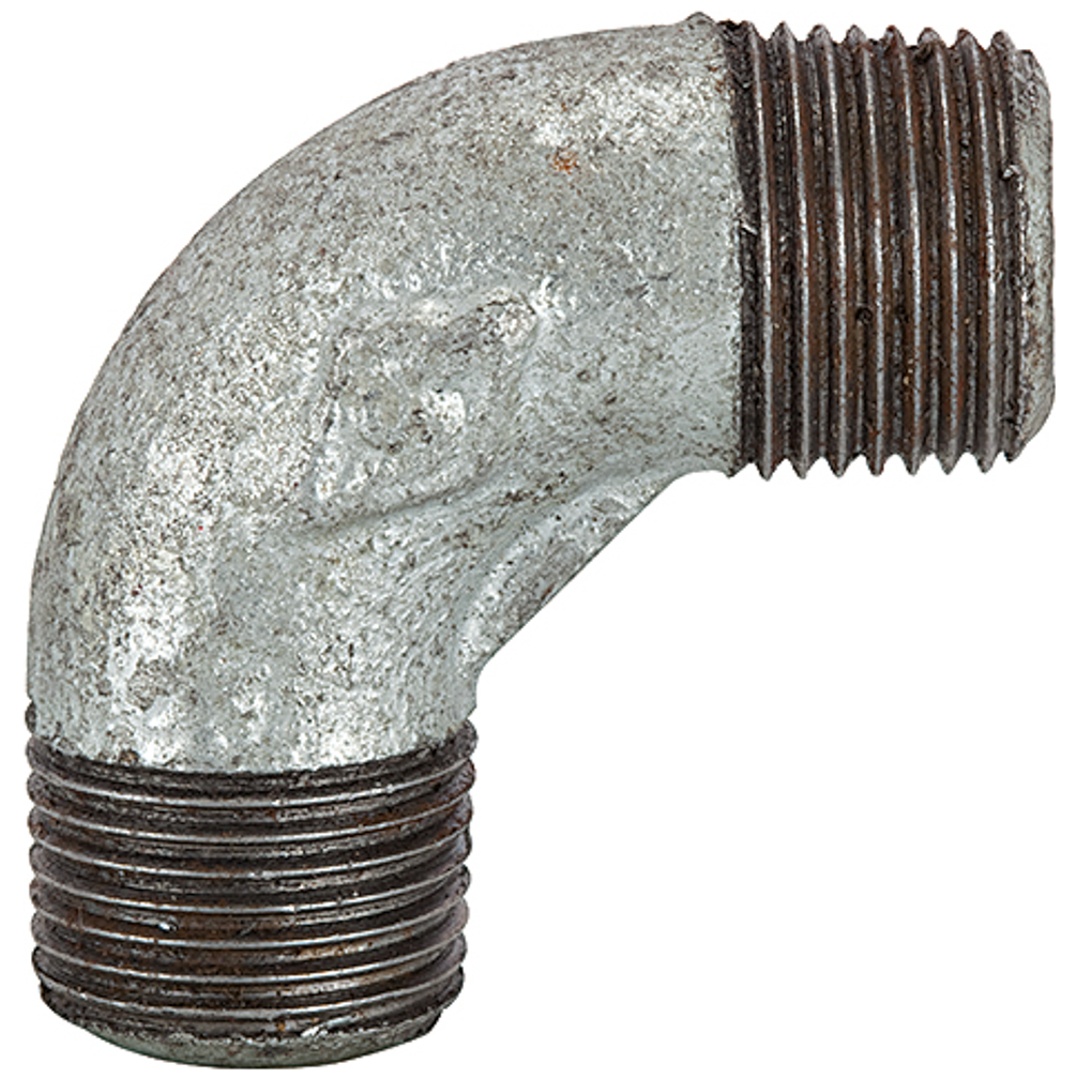 Riegler Winkel 94, 90°, AG/AG, R 3/4, schwarzer Temperguss feuerverz.