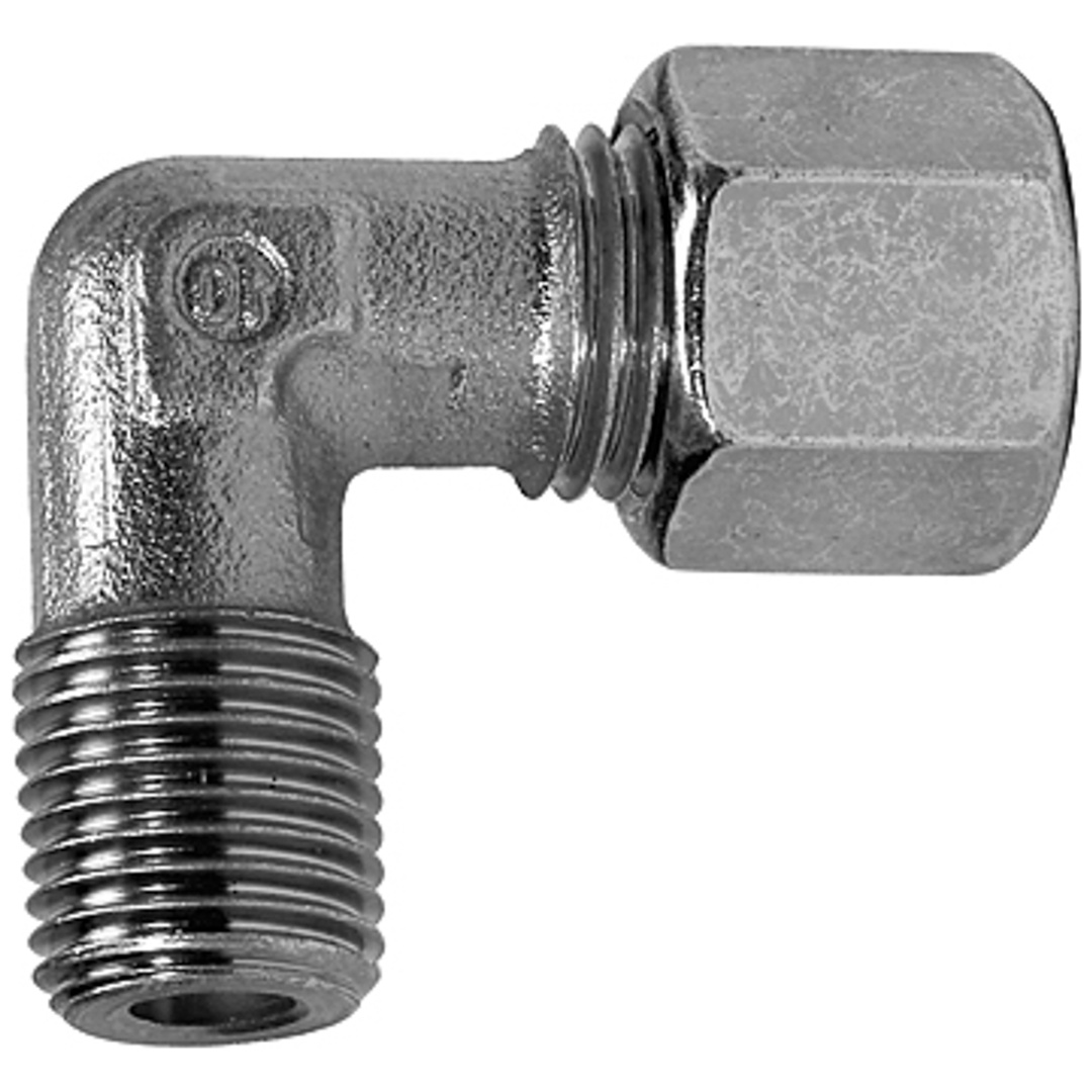 Riegler Winkel-Einschraubverschraubung, R 3/8 a., Rohr-Ø 8, Stahl verz.
