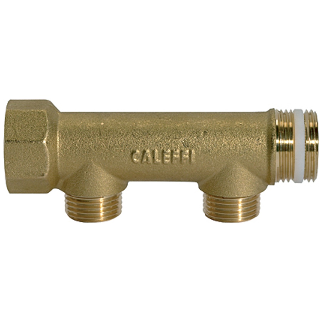 Riegler Verteilerrohr, 2 Abgänge, Eingang 2x3/4, Ausgang 2x1/2 AG, MS