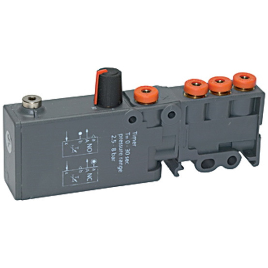 Riegler Pneumatik Logikelement, Timer, Alu anodisiert / Technopolymer