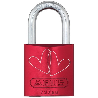 ABUS Vorhangschloss Aluminium 72/40 rot Love Lock 3 Lock-Tag