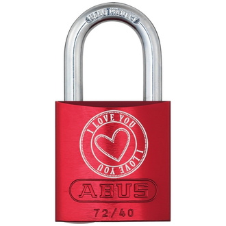 ABUS Vorhangschloss Aluminium 72/40 rot Love Lock 5 Lock-Tag