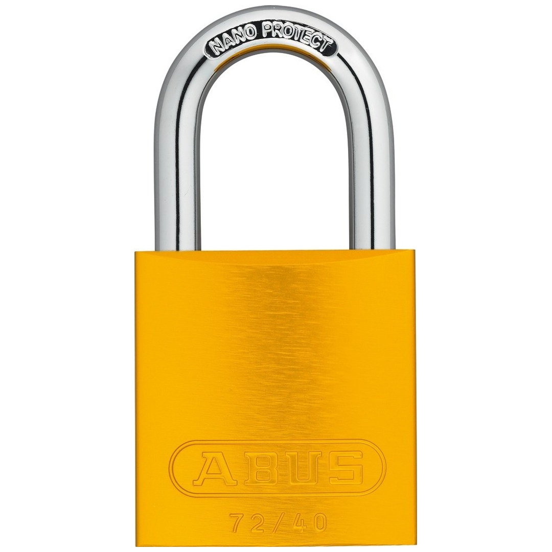 ABUS Vorhangschloss Aluminium 72/40 gelb vs. Lock-Tag