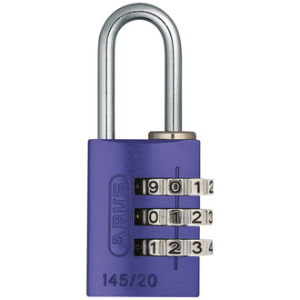 ABUS Zahlenschloss 145/20 lila Lock-Tag