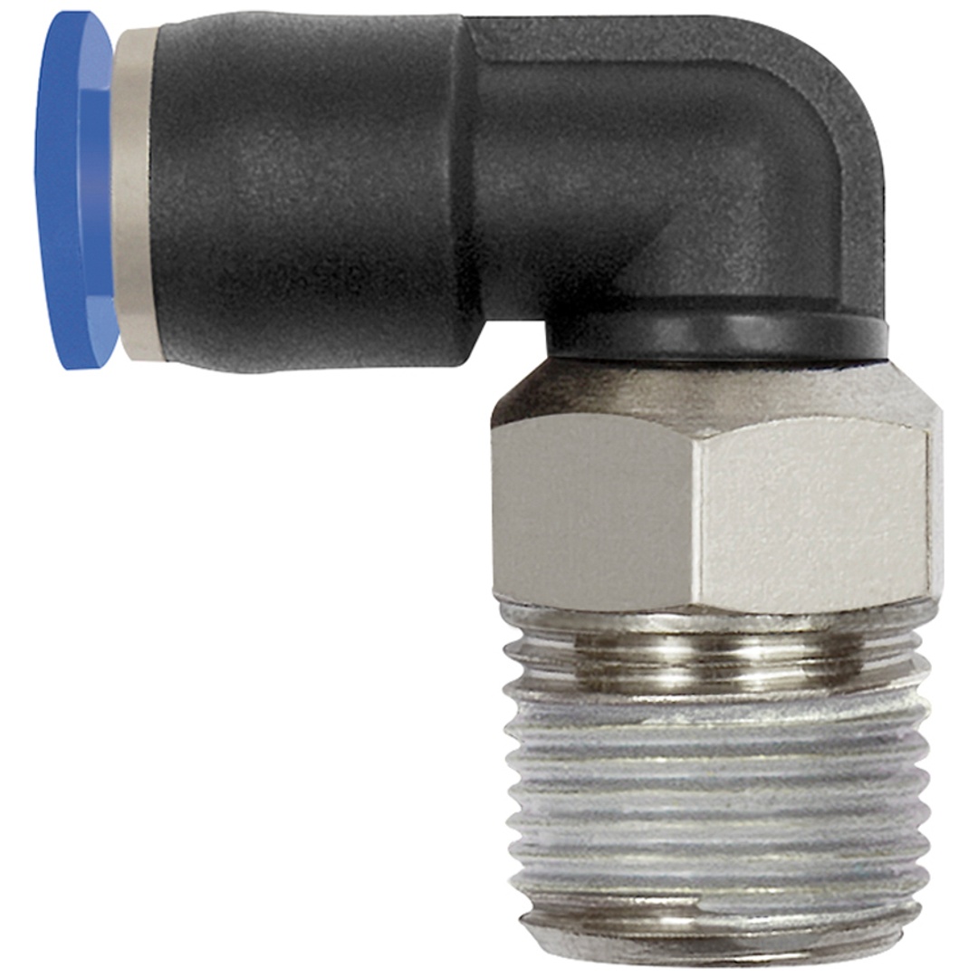 Riegler L-Steckverschraubung »Blaue Serie« mini, drehbar, R 1/8, Ø 4 mm, Art.Nr. 126.018-4M