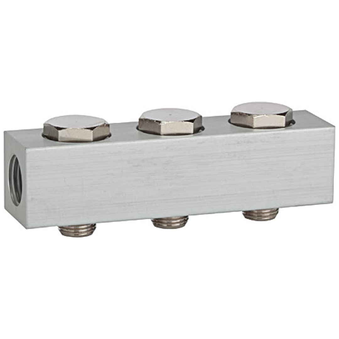Riegler Versorgungsleiste für Wegeventile, mit 3 Ventilpositionen, G 1/4