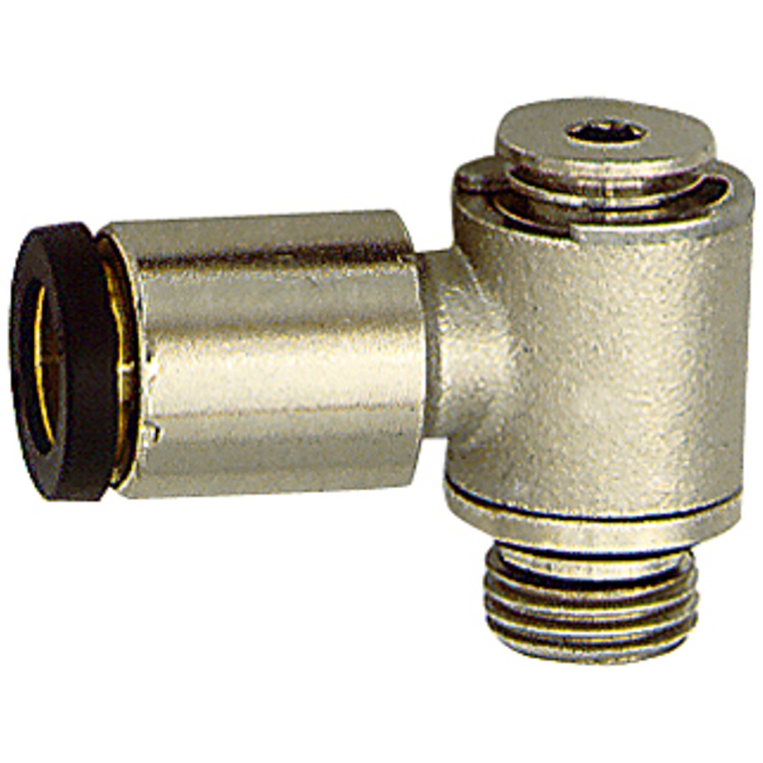 Riegler L-Steckverschraubung »click-clock«, drehbar, M5 a., Schlauch-Ø 5