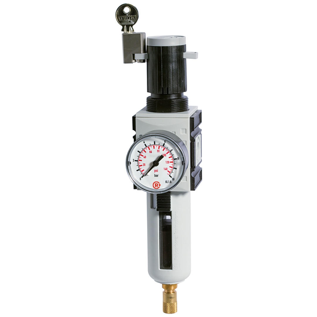 Riegler Filterregler »FUTURA«, PC, SK, Mano, BG 1, G 1/4, 0,5-10 bar, VA