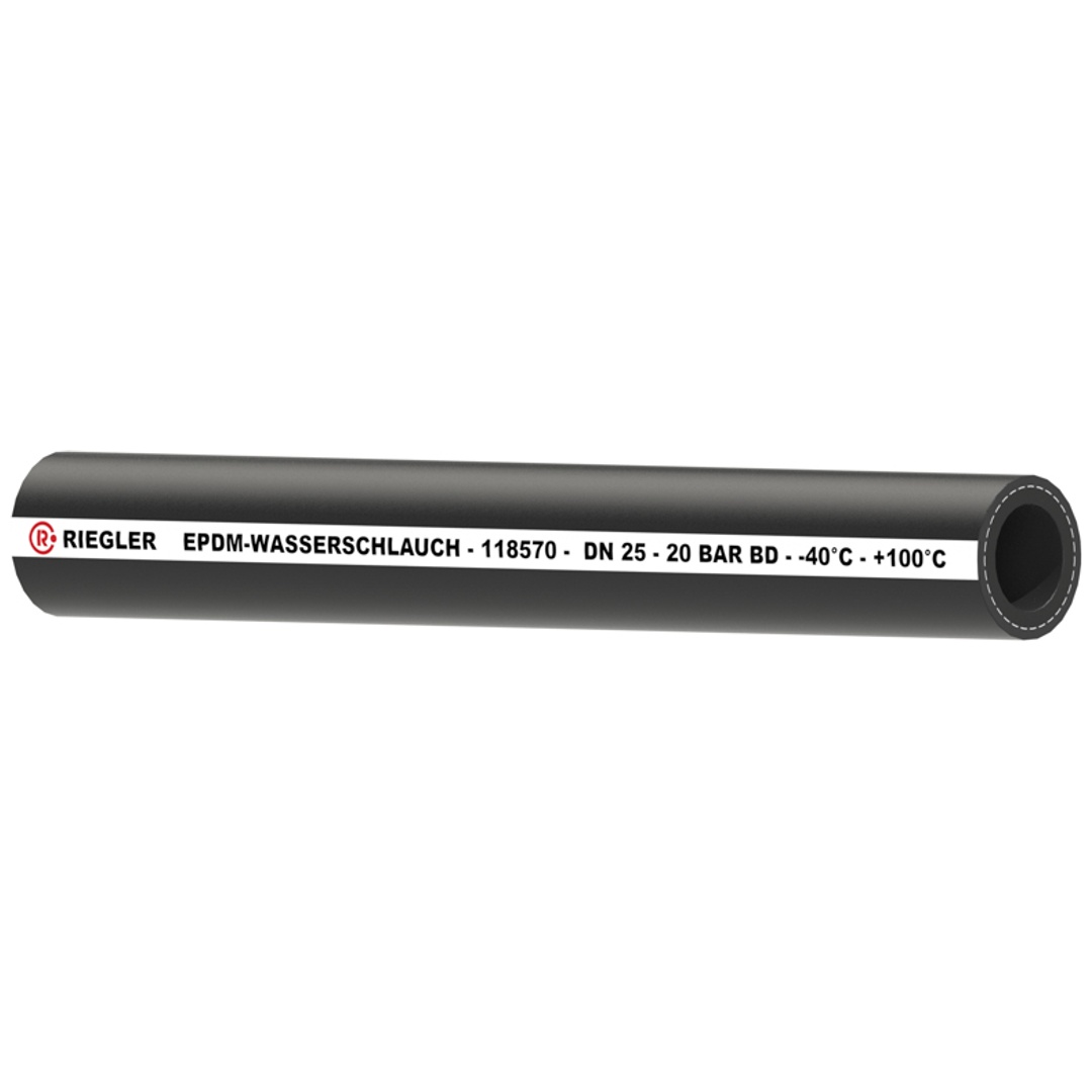 Riegler Salz- und Heißwasserschlauch EPDM, schwarz, Schl.-Ø 34x25, 40 m