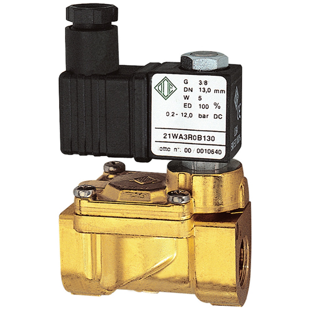 Riegler 2/2-MV,MS,NC,vorge.,24V DC,5W,FKM,G1/2,PN0,2-16bar