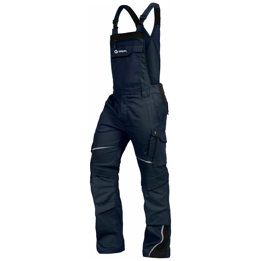 Leibwächter Latzhose FLEXL Flex-Line Gr. 50 marine/schwarz mit GREIPL Brustdruck