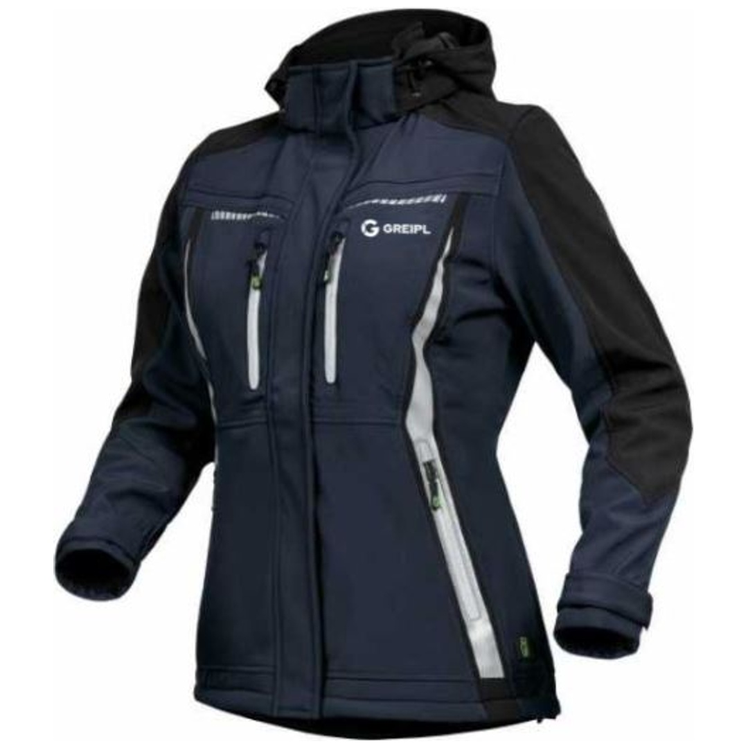 Leibwächter Sommer-Softshelljacke FLXDS Flex-Line Gr. 44 marine/schwarz mit GREIPL Druck