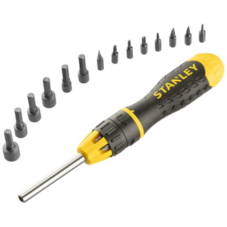 Stanley Bit-Schraubendreher mit 20 Bits, Ratsche Phillips TX