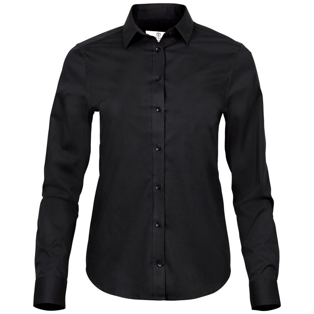 Cotton Classics-18.4025 Luxus Stretch Damen Bluse langarm 3XL schwarz