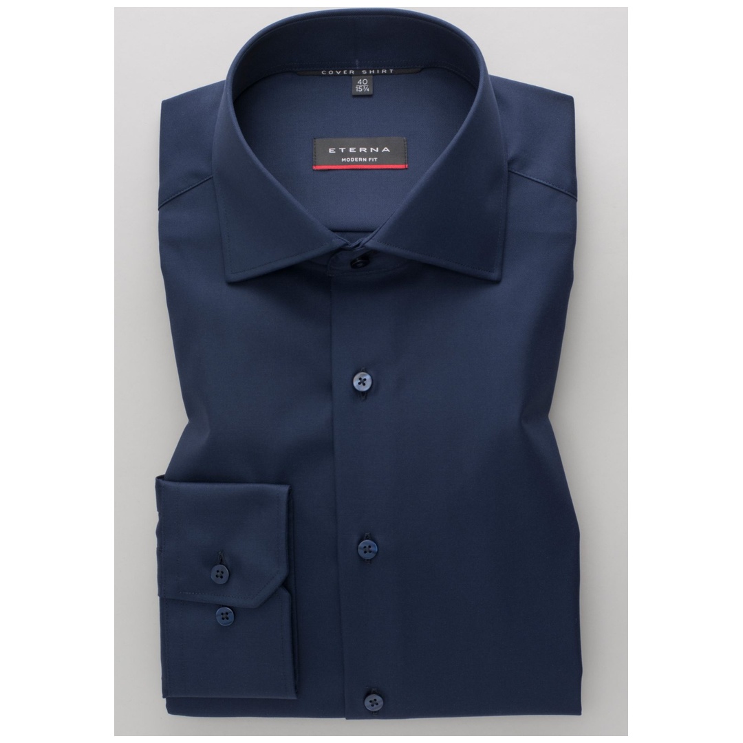 Eterna Herren Hemd Slim Fit 1/1 Arm 8817-19-F182 AL: 65cm Gr. 41 navy