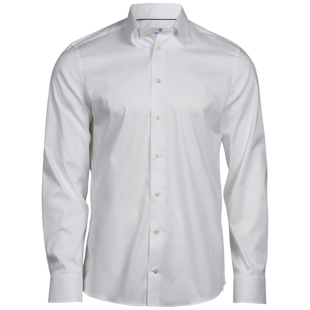 Cotton Classics-18.4024 Luxus Stretch Herren Hemd langarm M weiß