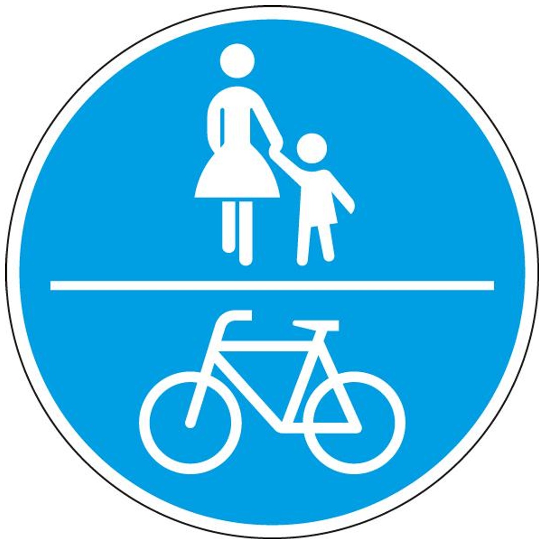 Verkehrszeichen 240 Ronde 600 mm, gemeinsamer Fuß- und Radweg, RAL-Gütezeichen Folie RA2