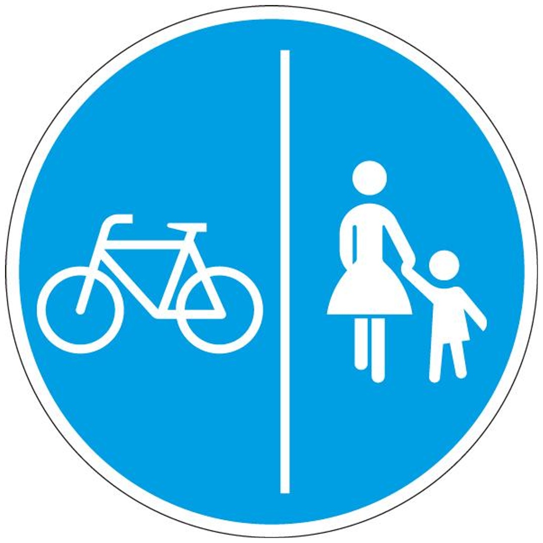 Verkehrszeichen 241-30 Ronde 600 mm, getrennter Rad-u.Fußweg, RAL-Gütezeichen Folie RA2