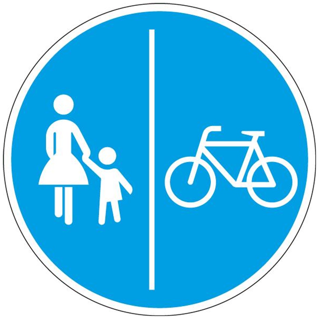 Verkehrszeichen 241-31 Ronde 600 mm, getrennter Fuß- und Radweg, RAL-Gütezeichen Folie RA1