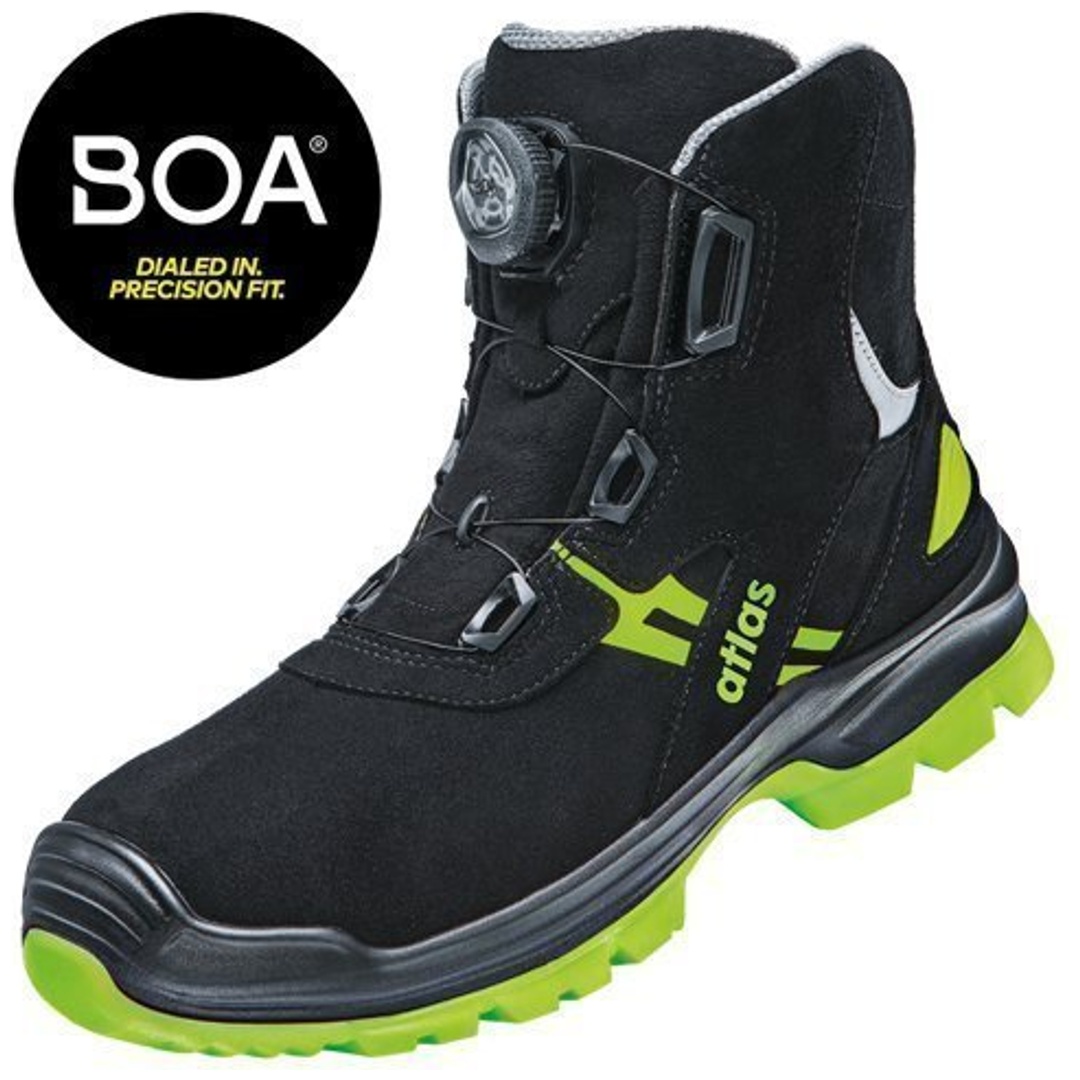 Atlas Sicherheitsstiefel Flash 8255 XP Boa S3 ESD SRC DGUV W10 Gr. 40 schwarz/neon-gelb