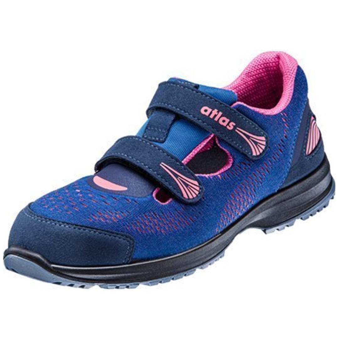 Atlas Sicherheitssandale Damen GX 165 S1P ESD SRC DGUV Gr. 43 royalblau/neon-pink