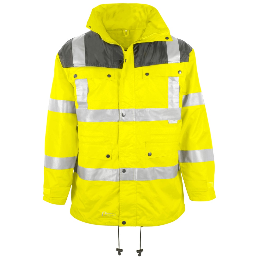 Asatex Prevent Warnschutzparka heraustrennbares Steppfutter 3150 Gr. S neongelb/grau