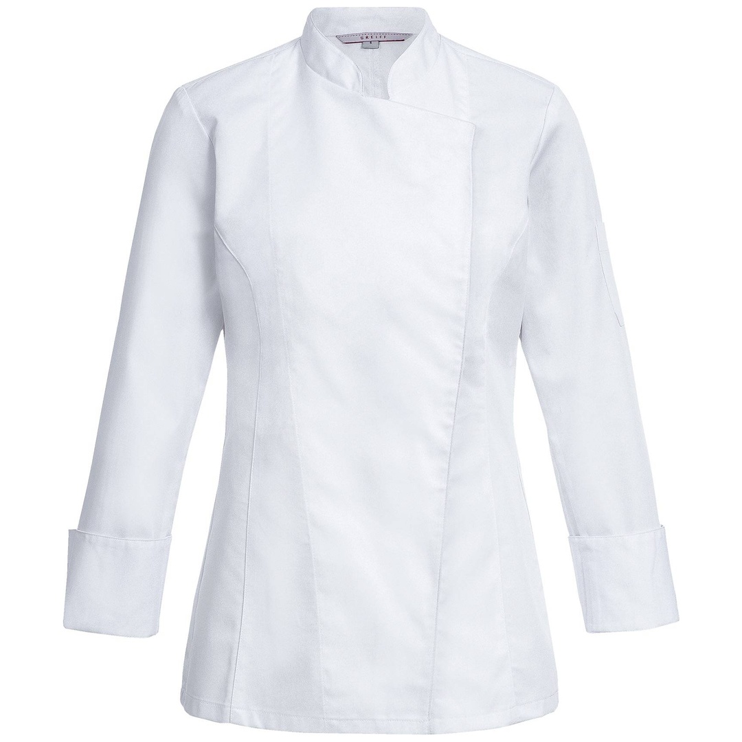 Greiff Damen Kochjacke mit verdeckten Druckknöpfen RF 5405-8000-90 Gr. XL weiß